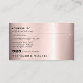 メークアップアーティストバラ金ゴールドグリッタードリップ美しいサロン 名刺 (裏面)