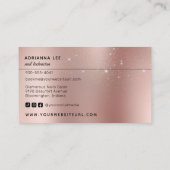 メークアップアーティストバラ金ゴールド&グリッター美しいサロン 名刺 (裏面)