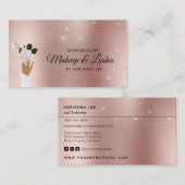 メークアップアーティストバラ金ゴールド&グリッター美しいサロン 名刺 (正面/裏面)