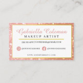 メークアップアーティストブラウアイラッシュピンクグリッター 名刺 (裏面)