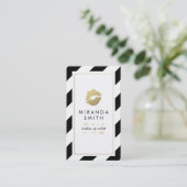 メークアップアーティスト名刺-シックストライプ 予約カード (スタンド正面)