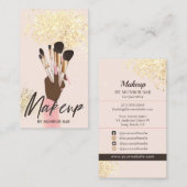 メークアップアーティスト美しいサロングラムピンク金ゴールドクリームブ 名刺 (正面/裏面)
