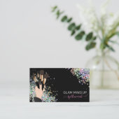 メークアップアーティスト、MUA、美しいサロンホログラフィックバスイン 名刺 (スタンド正面)