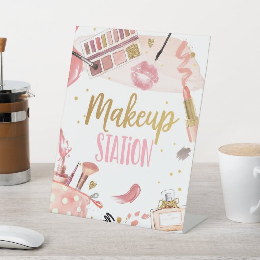 メークアップステーションスパパーティーガールグラマー誕生日ポス 台座サイン (インサイチュ)