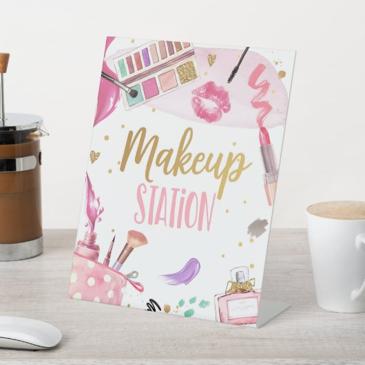 メークアップステーションスパパーティーガールグラマー誕生日ポス 台座サイン (インサイチュ)