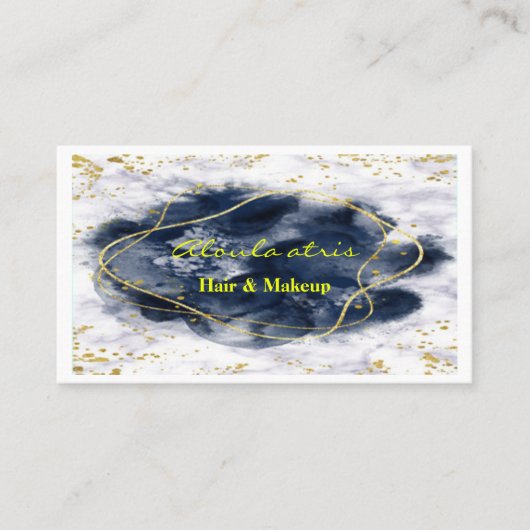メークアーティストの大理石金ゴールド輝く抽象芸術 名刺 (正面)