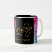 メークアーティストをガーリーグリッター ツートーンマグカップ (正面右)