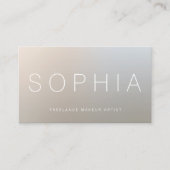 メークモダンアップアーティスト光るシルバー 名刺 (正面)