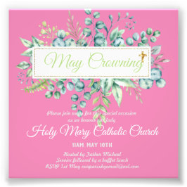 メークラウニング招待状ヴァージンメアリーカトリック招待状 フォトプリント           