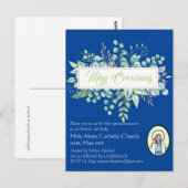 メークラウニング招待状ヴァージンメアリーカトリック招待状 ポストカード (正面/裏面)