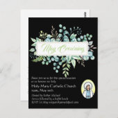 メークラウニング招待状ヴァージンメアリーカトリック招待状 ポストカード (正面/裏面)