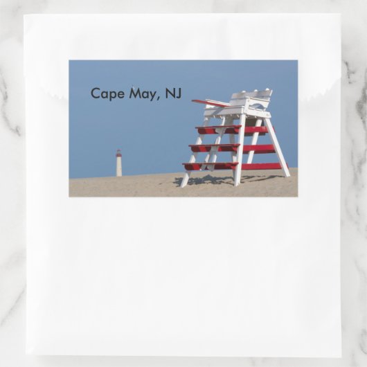 メーケープのライフガード椅子 長方形シール (バッグ)