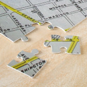 メーコンのGAのヴィンテージの地図 ジグソーパズル (側面)