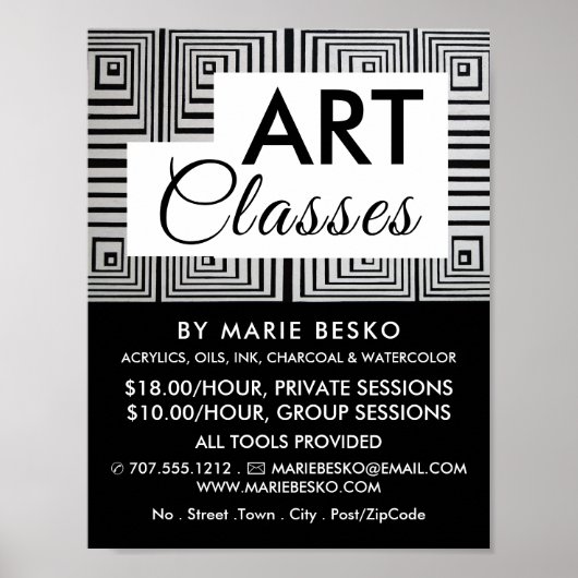 メーズトリップ（幻覚体験）のようなスクウェア、アート先生、アートクラス ポスター (正面)