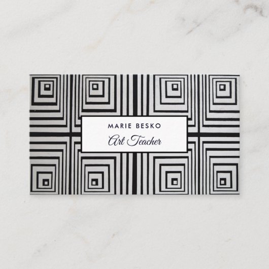 メーズトリップ(幻覚体験)のようなスクエアアート先生 名刺 (正面)