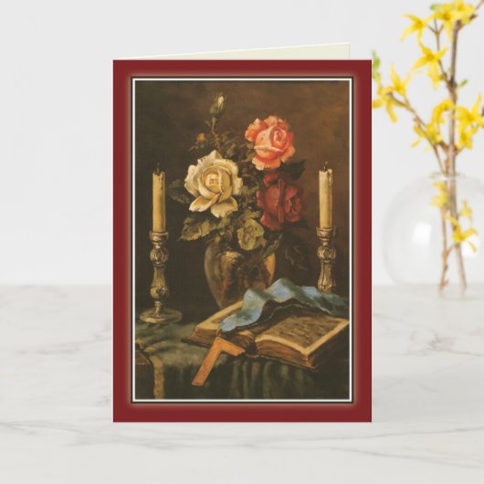 メーソニック誕生日折り畳みグリーティングカード – 5" x 7" カード (黄色い花)