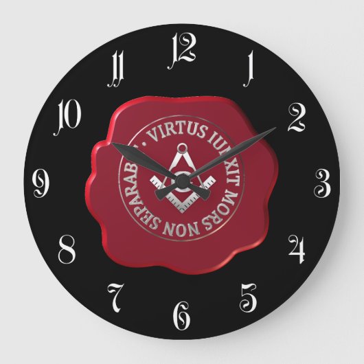 メーソニック·ワックス·シール ラージ壁時計 (正面)