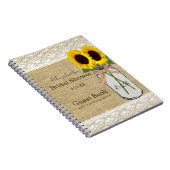 メーソンジャーおよびヒマワリのブライダルシャワーの来客名簿| ノートブック (右側)