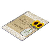 メーソンジャーおよびヒマワリのブライダルシャワーの来客名簿| ノートブック (左側)