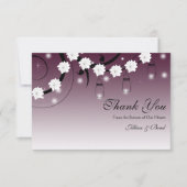 メーソンジャーおよびホタルのサンキューカード-プラム サンキューカード (正面)