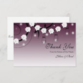 メーソンジャーおよびホタルのサンキューカード-プラム サンキューカード (正面/裏面)