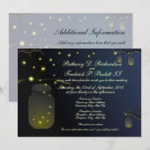 メーソンジャーおよびホタルの結婚式招待状 招待状 (正面/裏面)