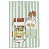 メーソンジャーおよび花のgiftbagを育てって下さい ミディアムペーパーバッグ (正面)