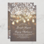 メーソンジャーのひもはレースのリハーサルの夕食をつけます 招待状 (正面/裏面)