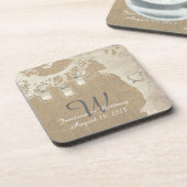 メーソンジャーのひもはヴィンテージの木のコースターをつけます コースター (左側)