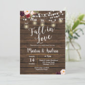 メーソンジャーのカップルのシャワーの招待カード 招待状 (スタンド正面)