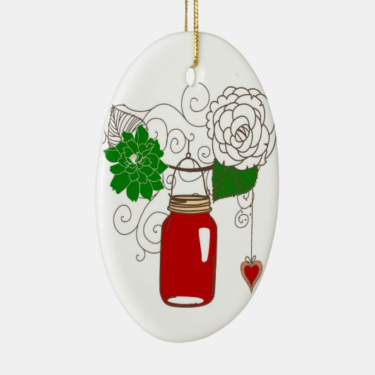メーソンジャーのクリスマスのオーナメント セラミックオーナメント (右)