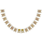 メーソンジャーのヒマワリとのバーラップおよびレースの一見 バンティングフラッグ (全)