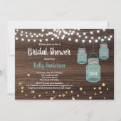 メーソンジャーのブライダルシャワーの招待。 ターコイズ 招待状 (正面)