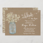 メーソンジャーのベビーの呼吸ブライダルシャワーの招待状 招待状 (正面/裏面)