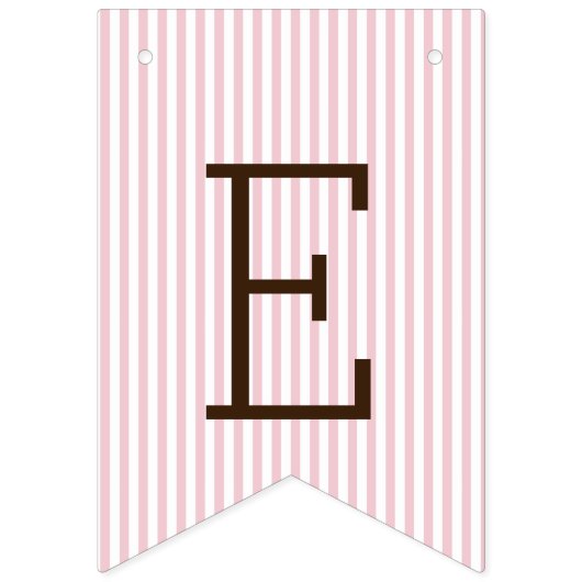 メーソンジャーのベビーシャワーが付いているピンクおよび白のストライプ バンティングフラッグ (第2の旗)