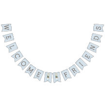 メーソンジャーのベビーシャワーが付いている青および白のストライプ