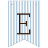 メーソンジャーのベビーシャワーが付いている青および白のストライプ バンティングフラッグ (第2の旗)