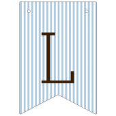 メーソンジャーのベビーシャワーが付いている青および白のストライプ バンティングフラッグ (第3の旗)