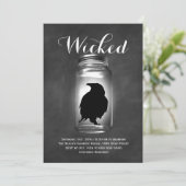 メーソンジャーのワタリガラスのハロウィンの衣裳のパーティー 招待状 (スタンド正面)