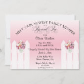 メーソンジャーの一口は女の赤ちゃんの招待状を見、 招待状 (正面)