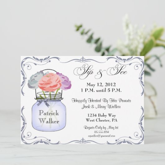 メーソンジャーの一口は男の子の招待状を見、 招待状 (スタンド正面)