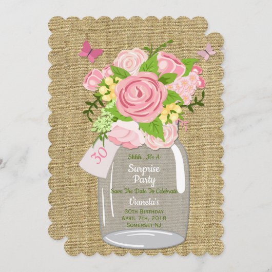 メーソンジャーの保存日付の招待状 セーブザデート (正面/裏面)