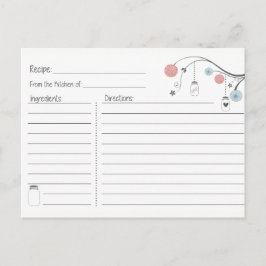 メーソンジャーの木のレシピカード インビテーションポストカード