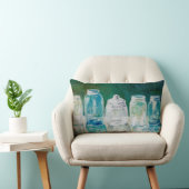 メーソンジャーの水彩画のLumbarの枕 ランバークッション (椅子)