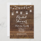 メーソンジャーの素朴なブライダルシャワーの招待カード 招待状 (正面)