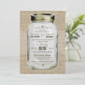 メーソンジャーの素朴なヴィンテージの一見の結婚式招待状 招待状 (スタンド正面)