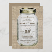 メーソンジャーの素朴なヴィンテージの一見の結婚式招待状 招待状 (正面/裏面)
