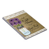 メーソンジャーの素朴な国ブライダルのシャワーの来客名簿 ノートブック (右側)