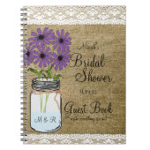 メーソンジャーの素朴な国ブライダルのシャワーの来客名簿 ノートブック (正面)