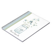 メーソンジャーの結婚式のゲストのノートの青い鐘 ノートブック (左側)